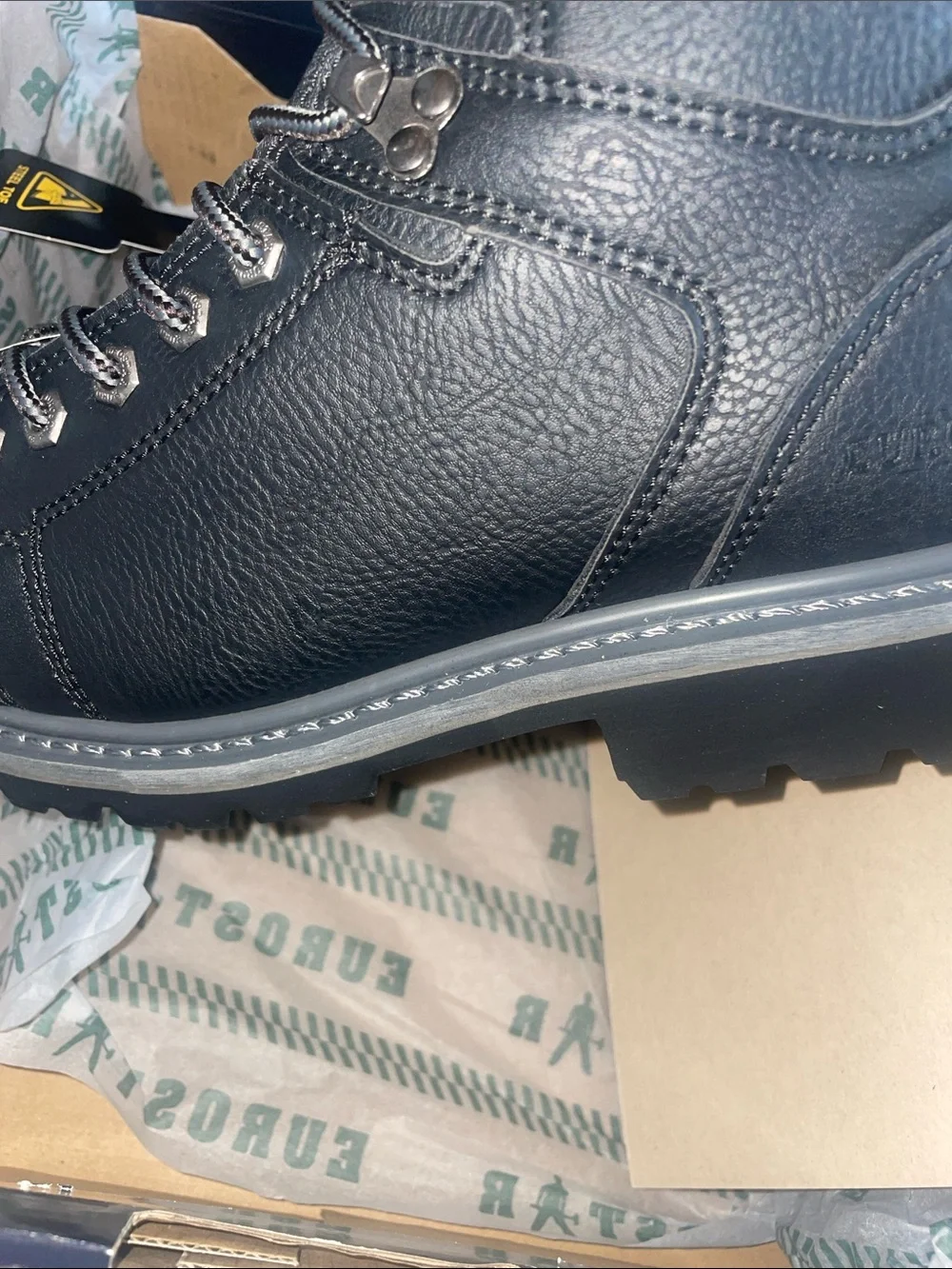 Eurostar Black men Steel-Toe Lace-Up Work Boots